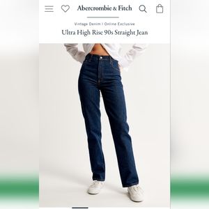 Abercrombie & Fitch 90s Straight Jean Ultra High Rise NWOT
